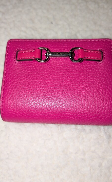 MICHAEL Michael Kors Handbags - MICHAEL Michael Kors Carson Small Flat Leather Snap Wallet Dragonfruit Pink NWT